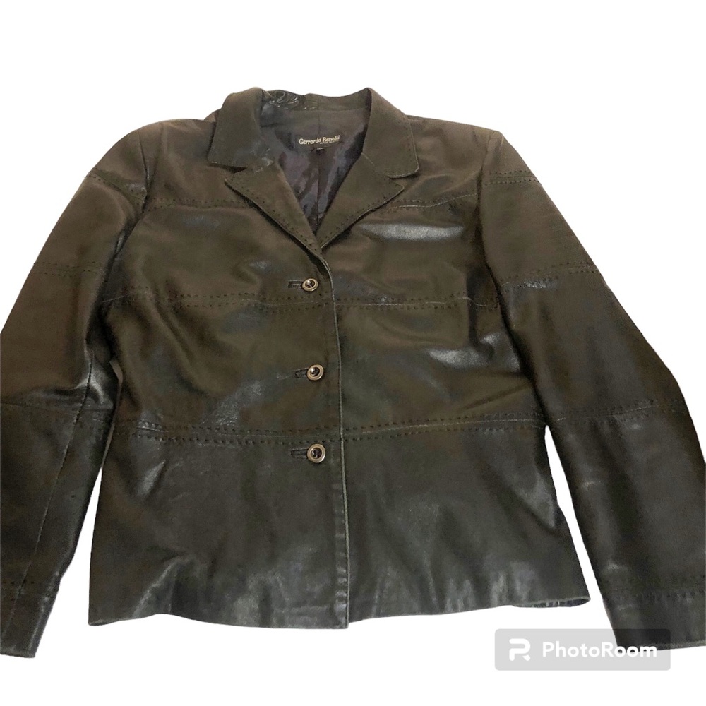 Vintage leather patchwork style belted leather coat